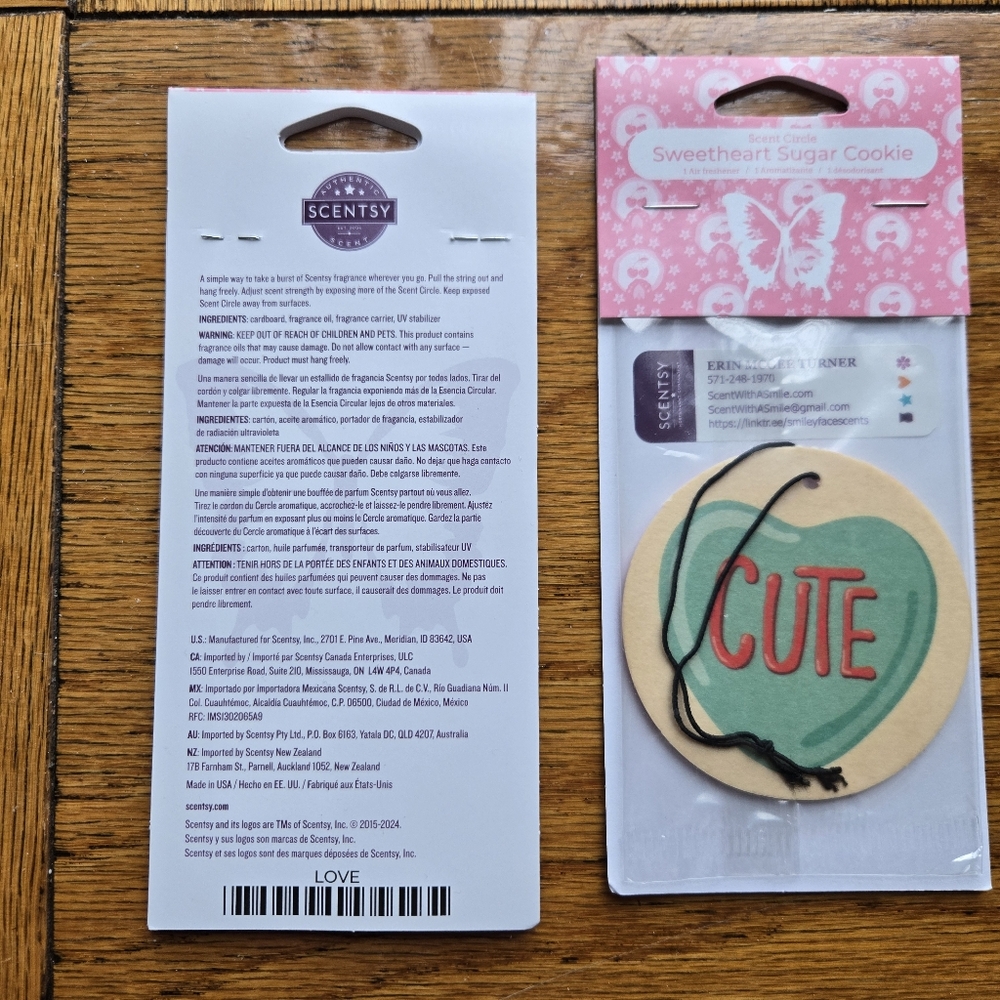 Scentsy Sweetheart Sugar Cookie Scent Circles LOVE AND CUTE NIP - Picture 5 of 7